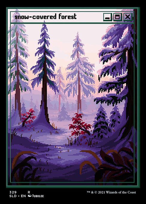 冠雪の森/Snow-Covered Forest [Secret Lair] [FOIL] [エッチング]