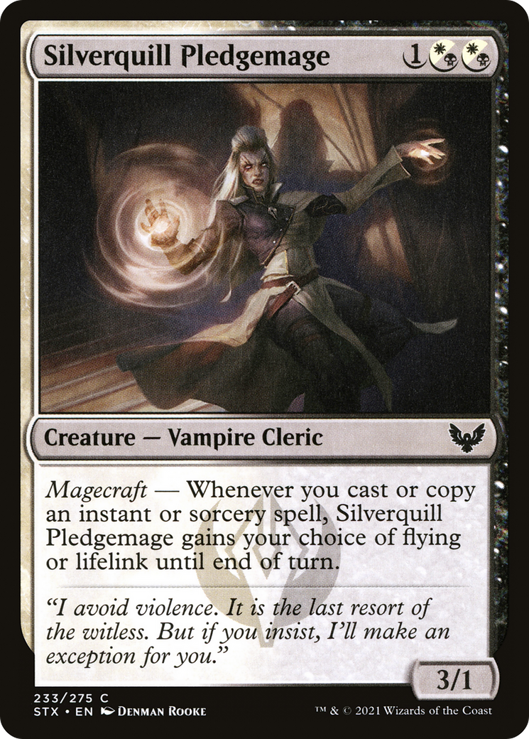 シルバークイルの誓約魔道士/Silverquill Pledgemage (混成) [STX]