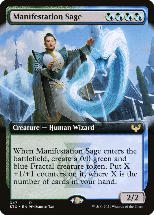 顕現の賢者/Manifestation Sage (混成) [STX-BF][拡張アート] [FOIL]