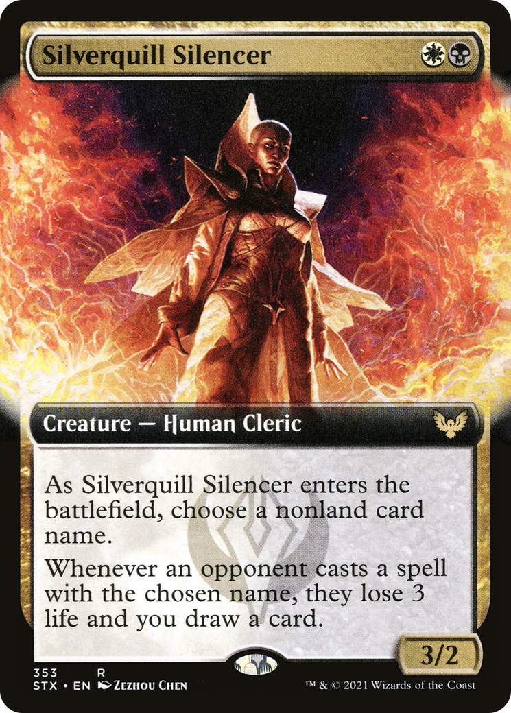 シルバークイルの口封じ/Silverquill Silencer [STX-BF][拡張アート] [FOIL]