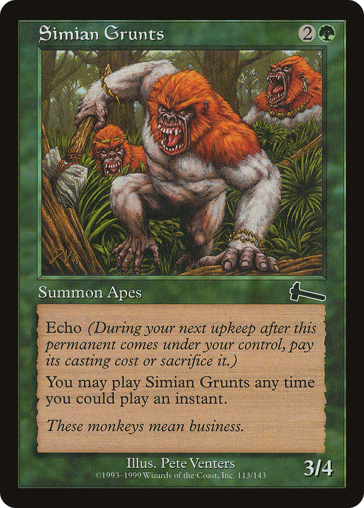 うなる類人猿/Simian Grunts [ULG] [FOIL]