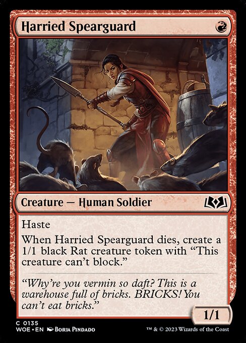 攻め立てられる槍護衛/Harried Spearguard [WOE] [FOIL]