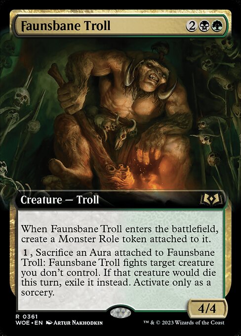 フォーン忌みのトロール/Faunsbane Troll [WOE-BF][拡張アート]