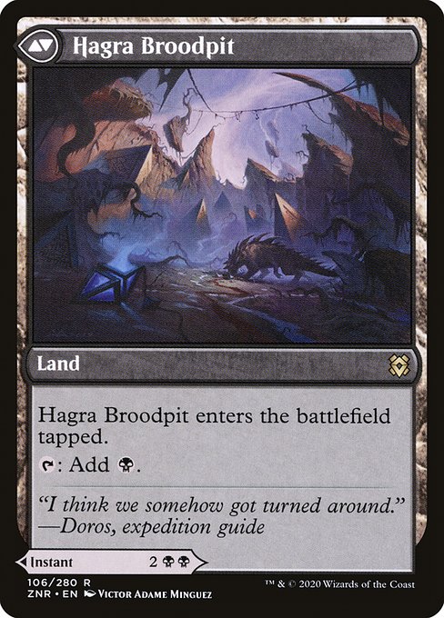 ハグラの噛み殺し/Hagra Mauling - ハグラの群れ穴/Hagra Broodpit [ZNR] [FOIL]