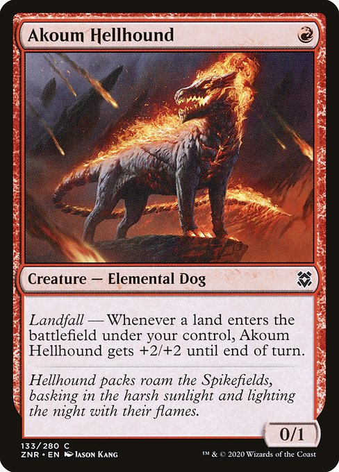 アクームのヘルハウンド/Akoum Hellhound [ZNR] [FOIL]