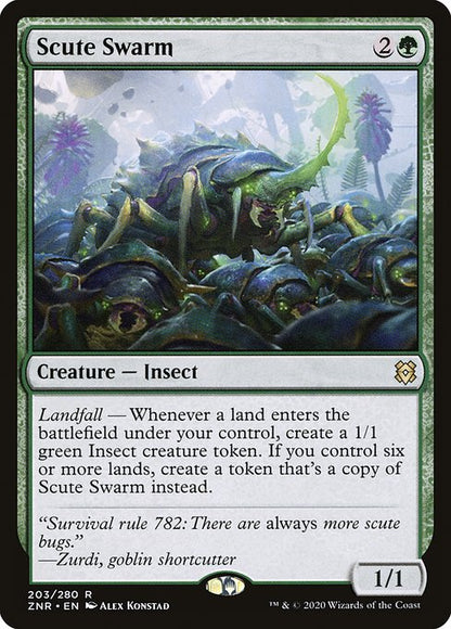 硬鎧の大群/Scute Swarm [ZNR] [FOIL] [プレリリース]