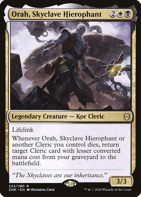 スカイクレイブの秘儀司祭、オラー/Orah, Skyclave Hierophant [ZNR] [FOIL] [プレリリース]