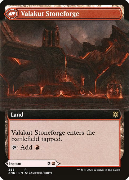 ヴァラクートの覚醒/Valakut Awakening - ヴァラクートの石鍛冶場/Valakut Stoneforge [ZNR-BF] [拡張アート] [FOIL]